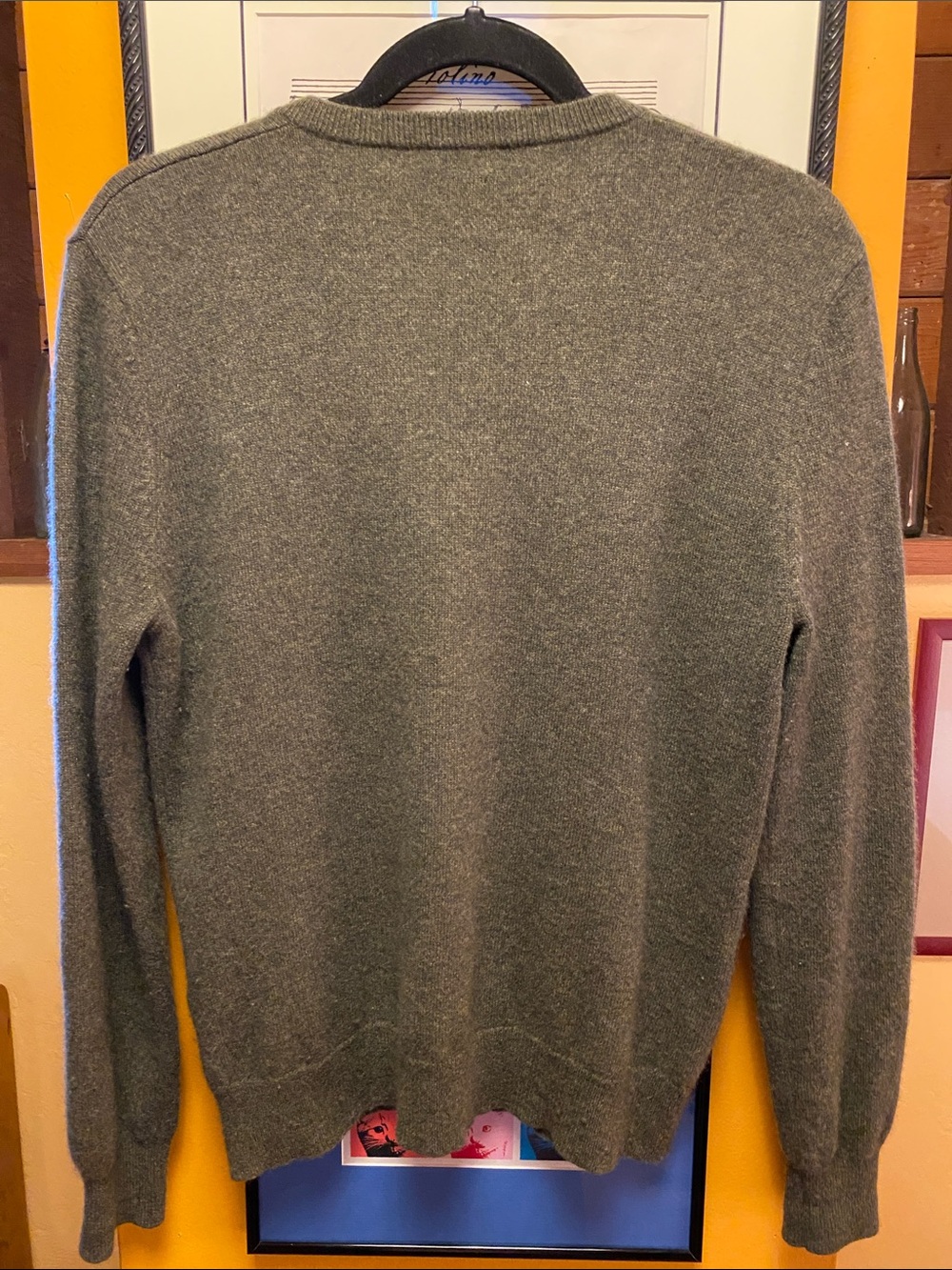 Pure Cashmere NYC Moss Green Cashmere Sweater - Picture 2 of 5